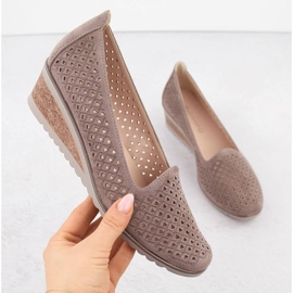 Ženske cipele na platformu od brušene kože, smeđe, Potocki SZ12306 smeđa 1