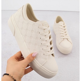 Big Star Ženske eko kožne tenisice zabilježene bež velike zvijezde rr274336 1