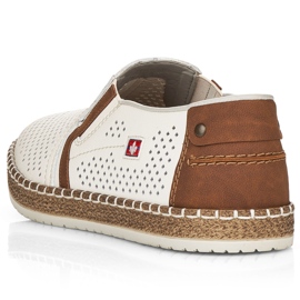 Muške otvorene kožne cipele, bijeli Rieker B5297-80 bijela 1