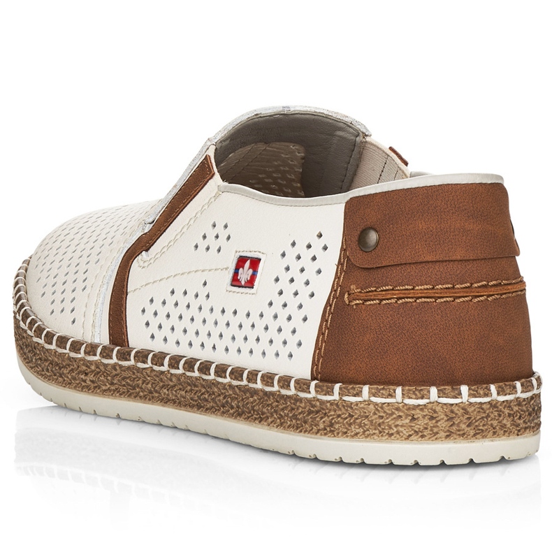 Muške otvorene kožne cipele, bijeli Rieker B5297-80 bijela 1