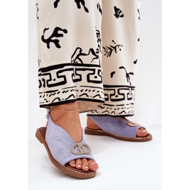 Ženske sandale s ravnim eko ​​plavim eko plava 2