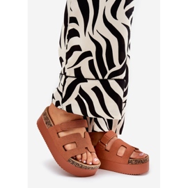 Papuče na masivnoj platformi deva smeđa 1