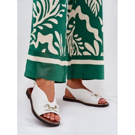 Ravne sandale s dekoracijom Eco Leathe White bijela 2