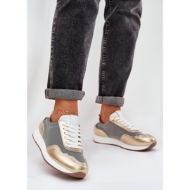 S.Barski Kožne sportske cipele tenisice žene LR51-847 PLN zlatni 2