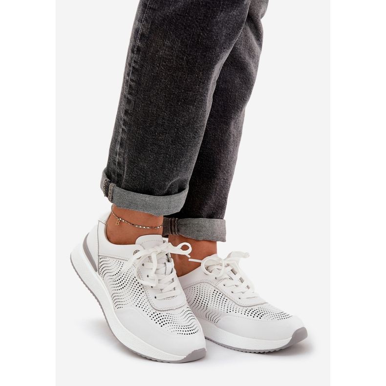 S.Barski Kožne sportske cipele tenisice za žene S. Barski LR51-551 White bijela 1