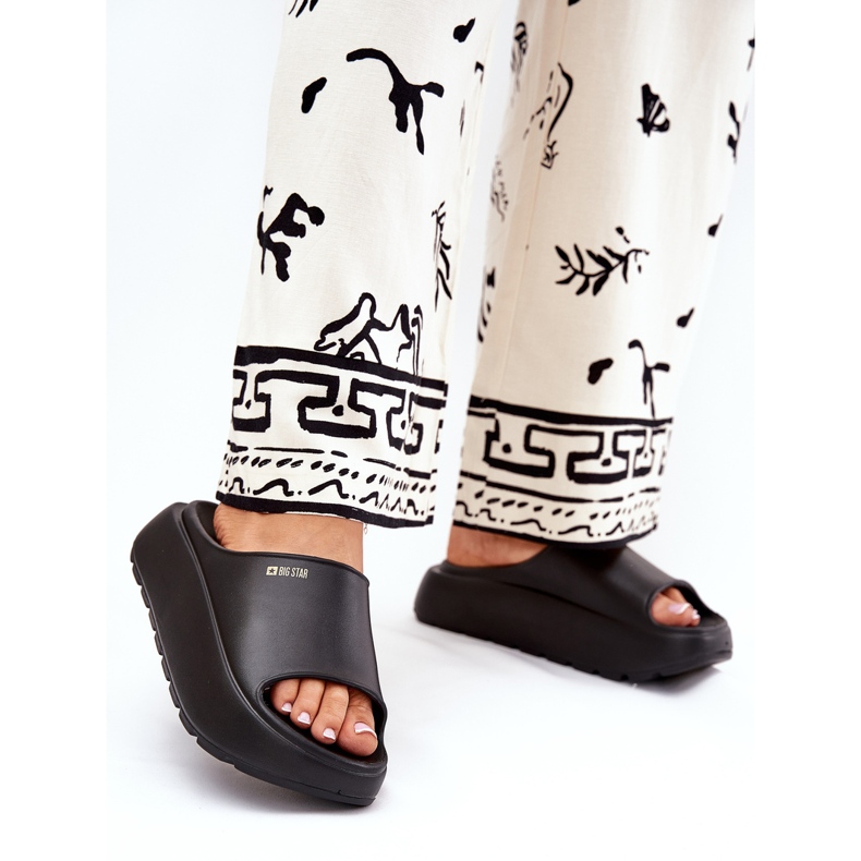 Big Star Ženske papuče od pjene na velikoj zvijezdi RR274A567 Crna platforma 2