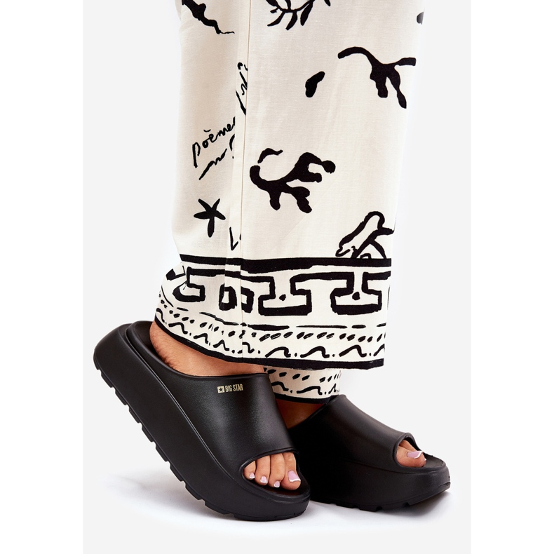 Big Star Ženske papuče od pjene na velikoj zvijezdi RR274A567 Crna platforma 1