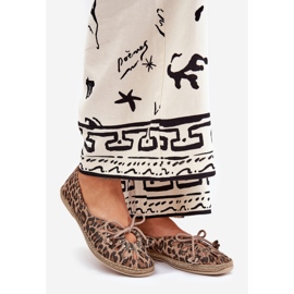 Zazoo Ravne balerine izrađene od prirodnog kožnog leopardovog tiska 10179 smeđa 1