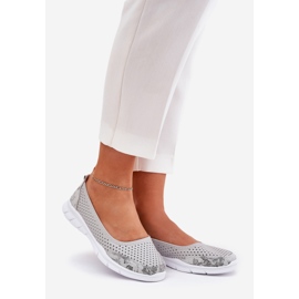 Kožna otvorena otvorena Vinceza balerinas 95323 siva 1