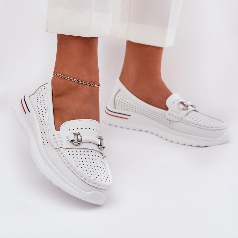 Openwork Vinceza Natural Ballerinas 95331 White bijela 2