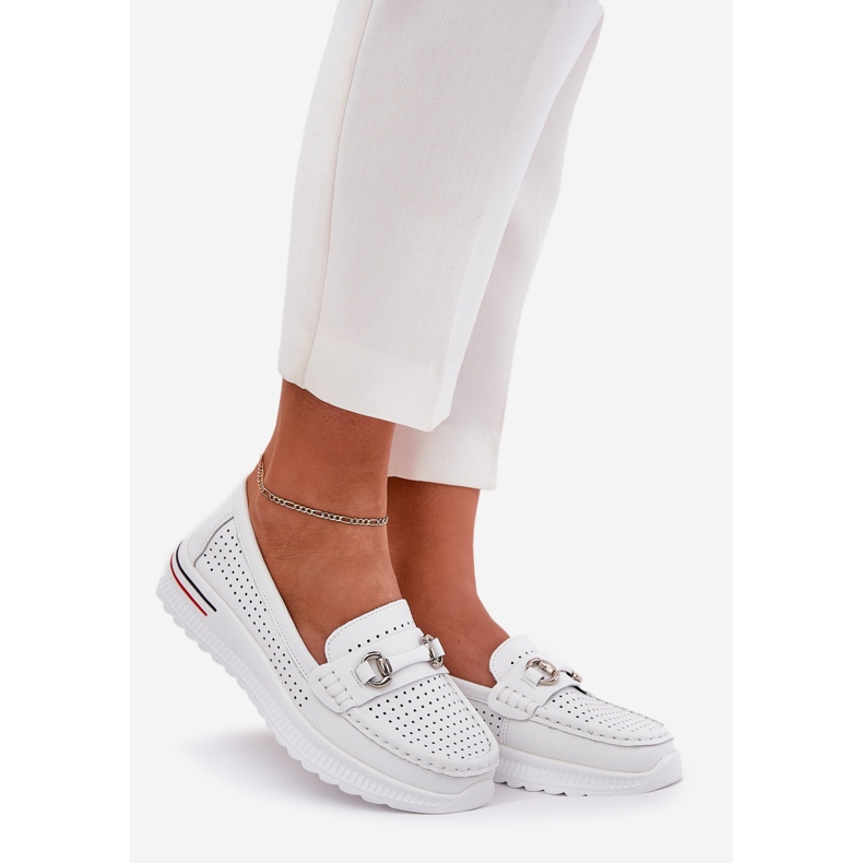 Openwork Vinceza Natural Ballerinas 95331 White bijela 1