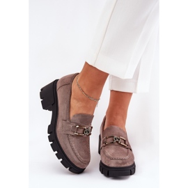 Vinceza Eco Suede ženske cipele s ukrasom Vincez 39921 Dark Beige bež 2