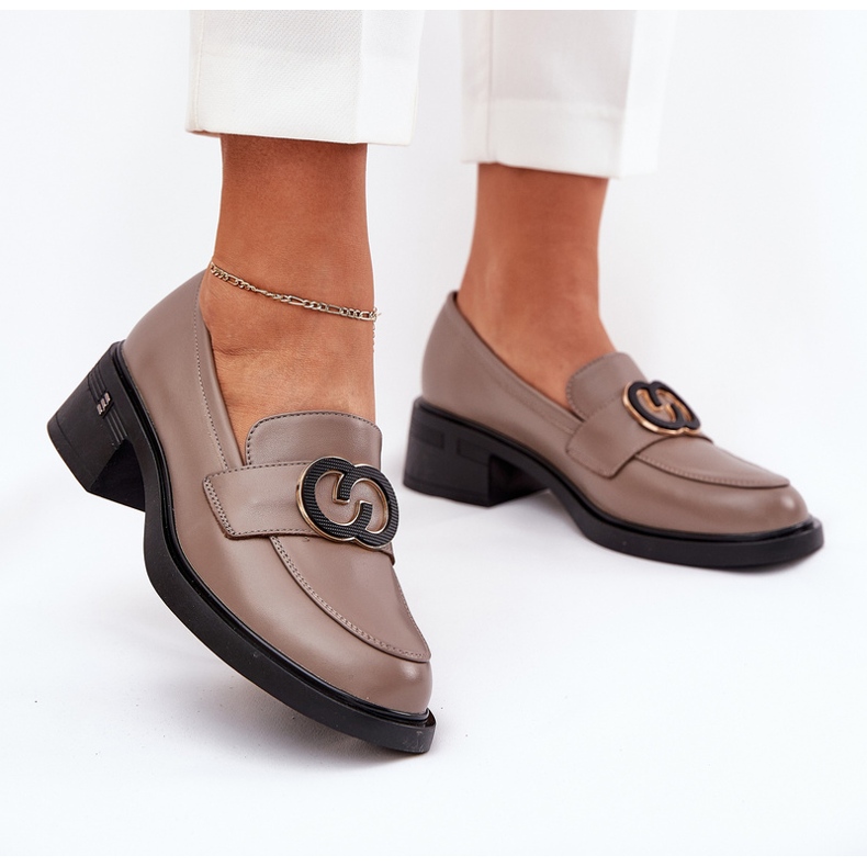 Vinceza 18102 bež kožni loafers 2