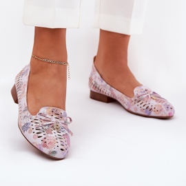 Jezzi Openwork balerine s Eco cvjetni luk u antilop Amepitrea višebojan ružičasta 2