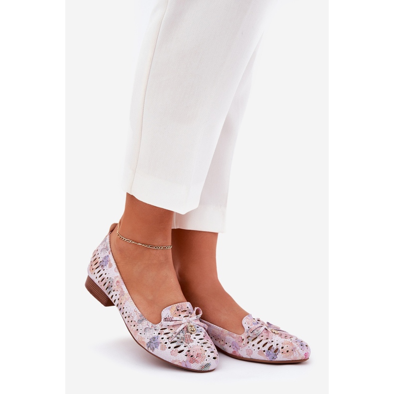 Jezzi Openwork balerine s Eco cvjetni luk u antilop Amepitrea višebojan ružičasta 1