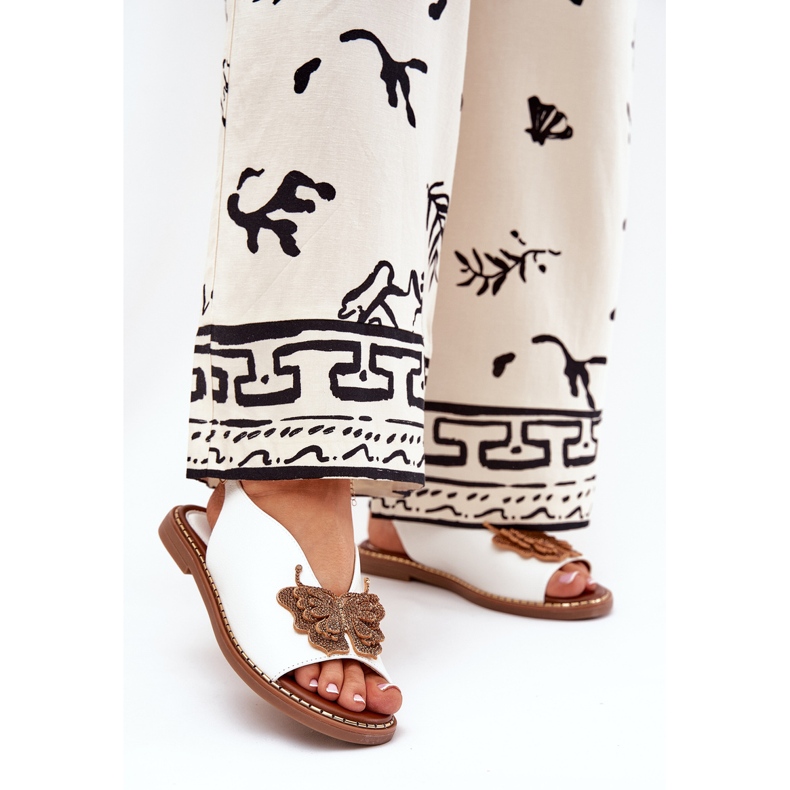 Jezzi Ženske sandale s bijelim ukrasom bijela 2