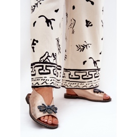 Jezzi Sjajne ženske sandale s ukrasom ravno ružičasto zlato ružičasta 2