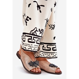 Jezzi Sjajne ženske sandale s ukrasom ravno ružičasto zlato ružičasta 1