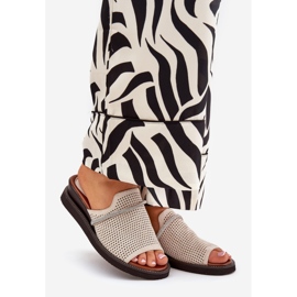 Jezzi Ženski klinovi s ukrasnom bež remenom 1