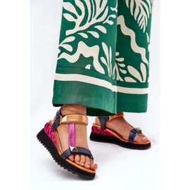 S.Barski Ženske kožne sandale CR51-135 Mornarica plava 2