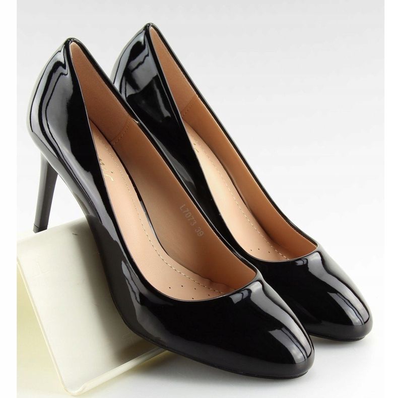 Ženske pumpe crne lakirane L7073 Crne crna 1