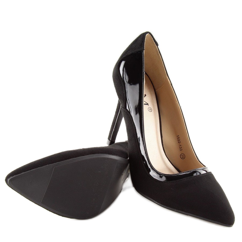 Crne ženske visoke potpetice 1522-133 Crna crno 2