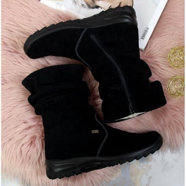 Ženske izolirane kožne čizme RIEKER Z7171-01 crna 1