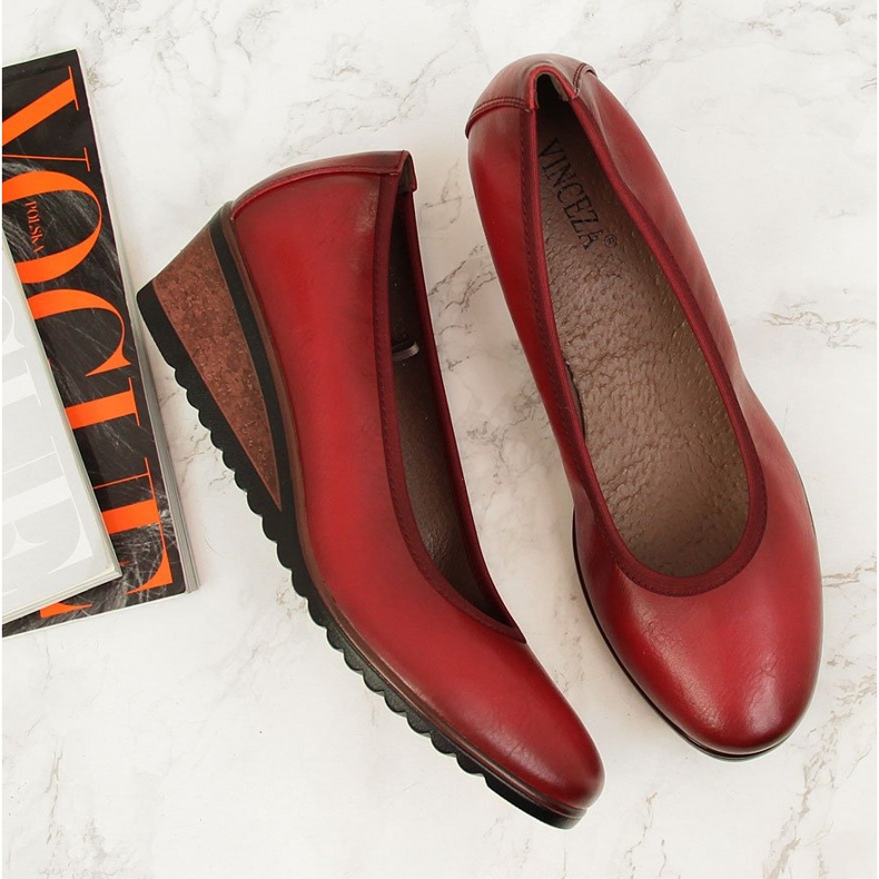 Crvene Vinceza pumpice na klin crvena 2