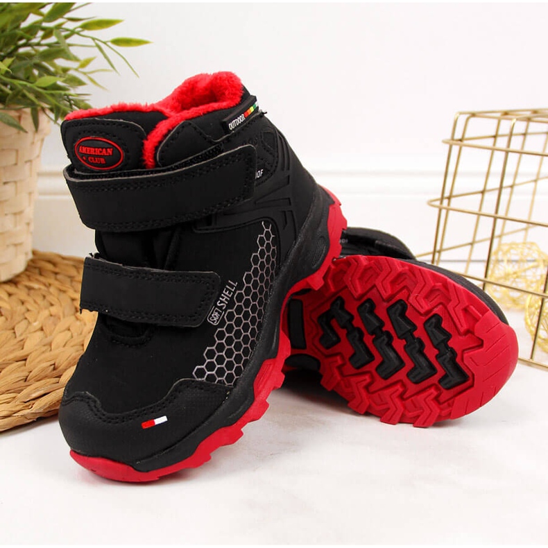 Dječačke crne vodootporne čizme za snijeg na čičak American Club crno 2