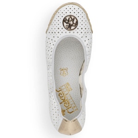 Ženske bijele ažurne balerinke Rieker 41459-80 2