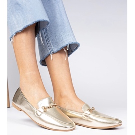 Zlatni elegantni natikači sa zlatnim ukrasom i cirkonima 1