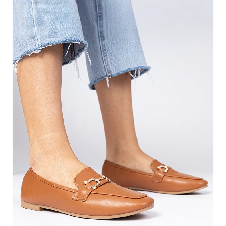 Smeđe elegantne natikače s cirkonima smeđa 1