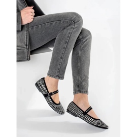 Crne ženske balerinke s nitnama crno 1