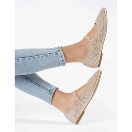 Bež ženske balerinke sa cirkonima 1