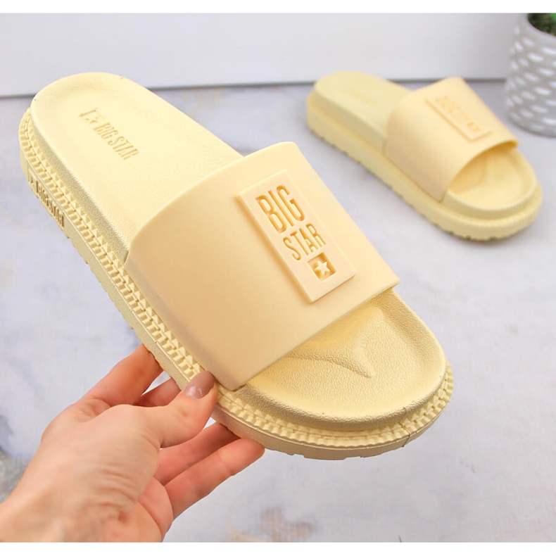 Žute ženske japanke s platformom Big Star LL274427 žuta boja 2