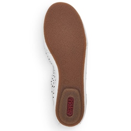 Kožne udobne ženske ažur balerinke bijele boje Rieker 41460-80 bijela 2