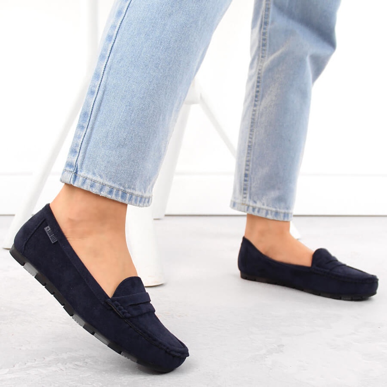 Udobne ženske mokasine od brušene kože, tamnoplave Big Star NN274931 plava 2