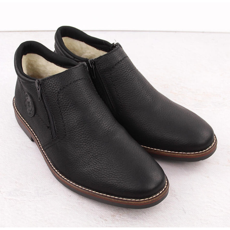 Muške izolirane kožne čizme, crne, Rieker 15399-00 crna 2