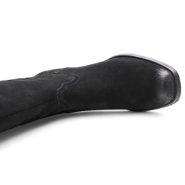 Kožne ženske crne kaubojske čizme Sergio Leone KZ268 crna 1