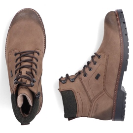 Kožne vodootporne muške čizme, izolirane smeđe Rieker F3612-24 smeđa 1