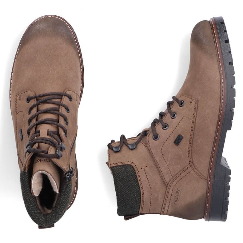 Kožne vodootporne muške čizme, izolirane smeđe Rieker F3612-24 smeđa 1