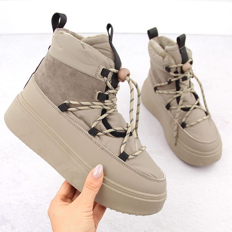 Ženske čizme za snijeg s platformom, bež Potocki 72302 1