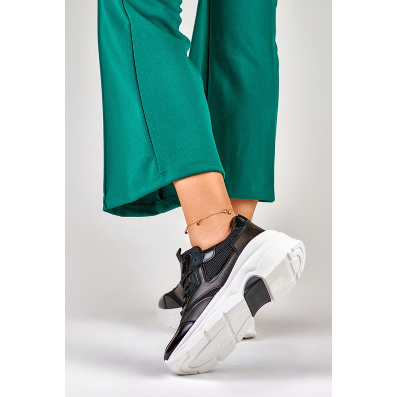 Ženske tenisice s platformom, crne, 23-7B crno 2