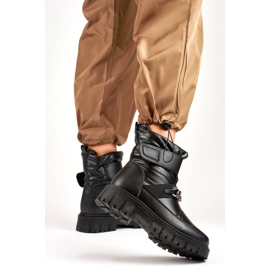 Ženske čizme za snijeg s lancem na čičak, crne JH-5B crna 1