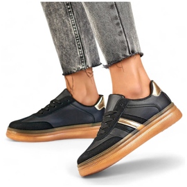 Ženske sportske cipele s debelim potplatom crne A185B bež 1