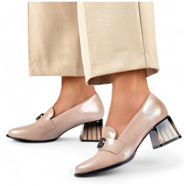 Ženske elegantne lakirane cipele s visokom petom, bež GD-FL479-D.BE 1