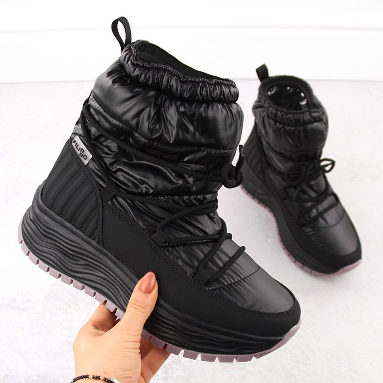 Crne ženske čizme za snijeg s platformom Filippo DBT6647 crno 1