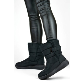 Ženske izolirane čizme za snijeg s čičkom, crne, 22T48B crno 2