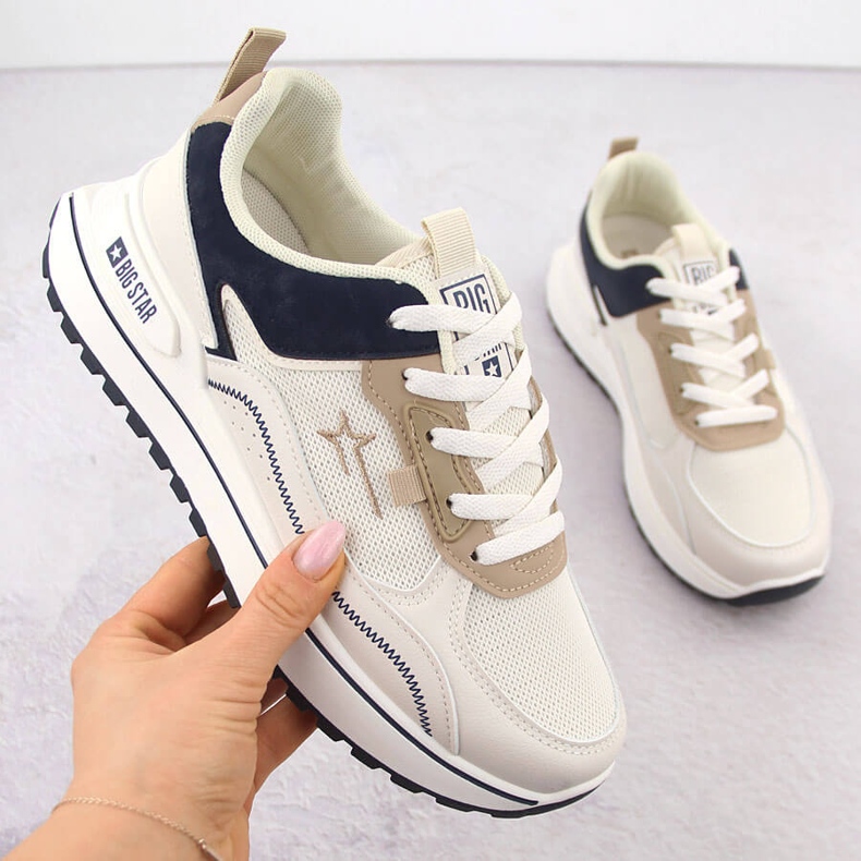 Krem sportske cipele s platformom Big Star NN274A092 bež 1