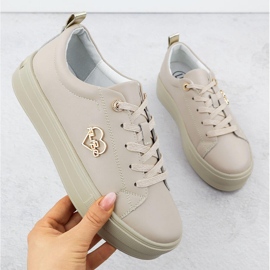 Ženske kožne cipele na platformi Beige Filippo 3533 bež 1